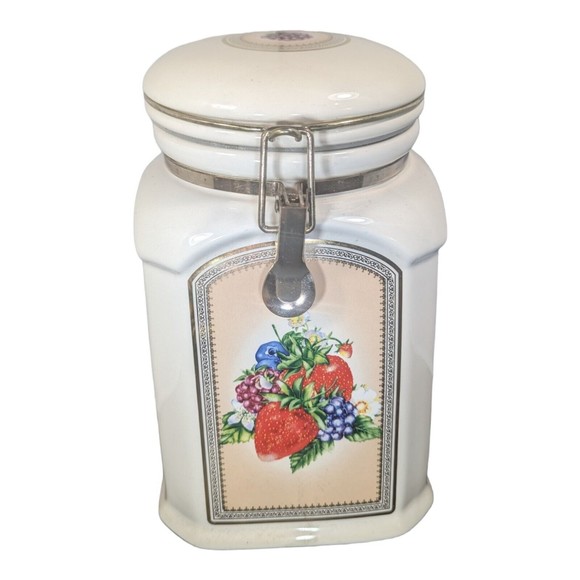 Kitchen 1 Knotts Berry Farm Food Ceramic Tilted Top Canister Cookie